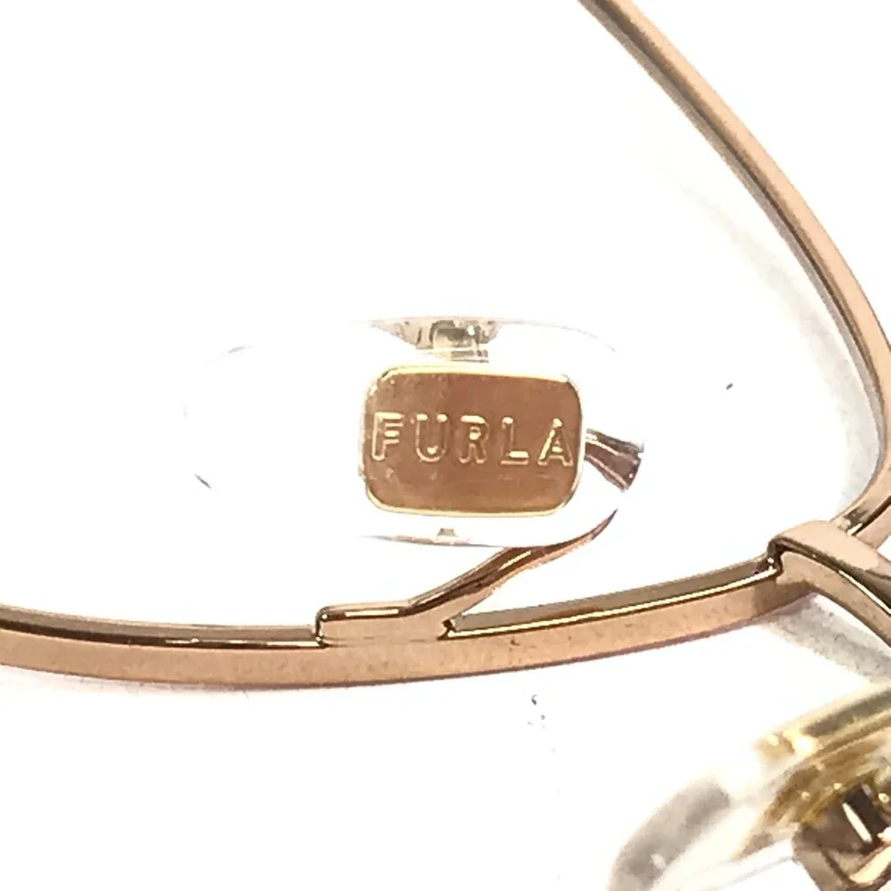 Furla Eyeglasses Frames VFU588 COL.02AM Pink Gold Butterfly Wire Rim 53-16-135